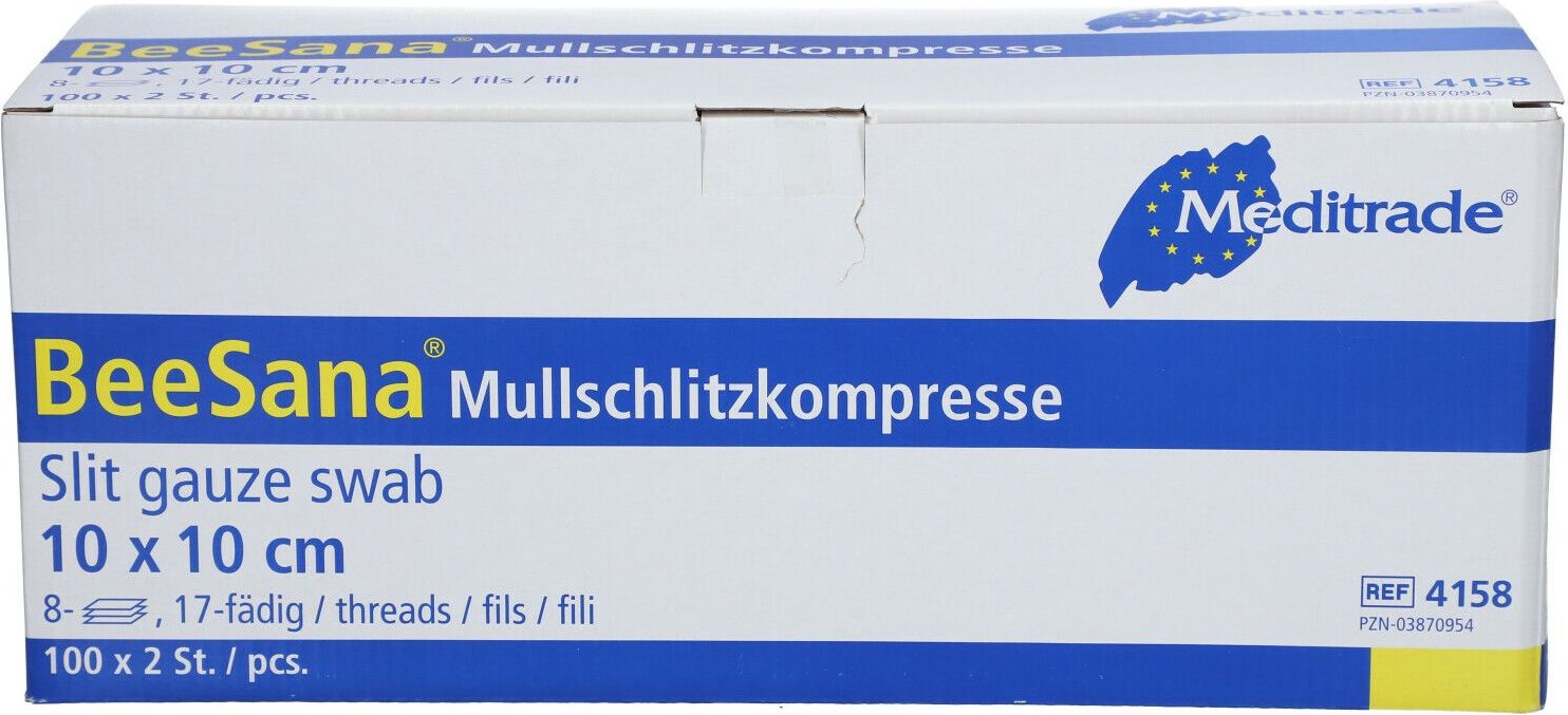 Schlitzkompressen 10x10 cm steril 8fach 100x2 St Kompressen