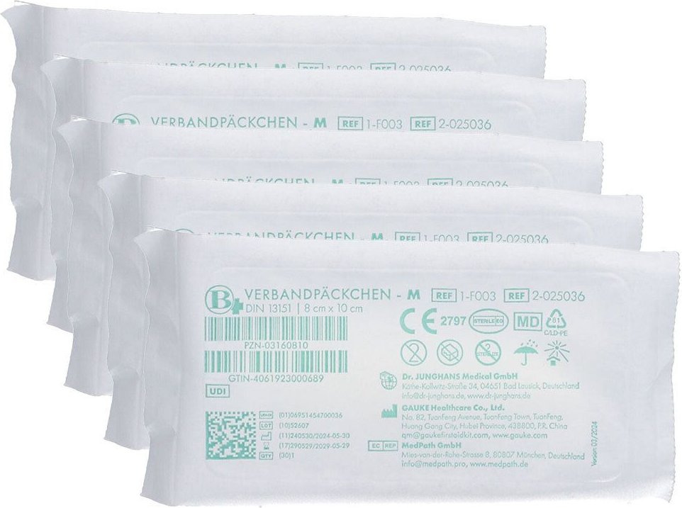 Verbandpäckchen 8x10 cm M steril 5x 5x1 St Verband