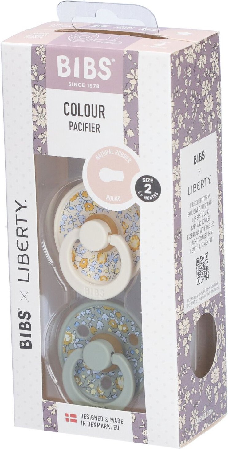 Bibs Fopspeen Liberty Eloise Sage Duo 6-18 2 St Sauger