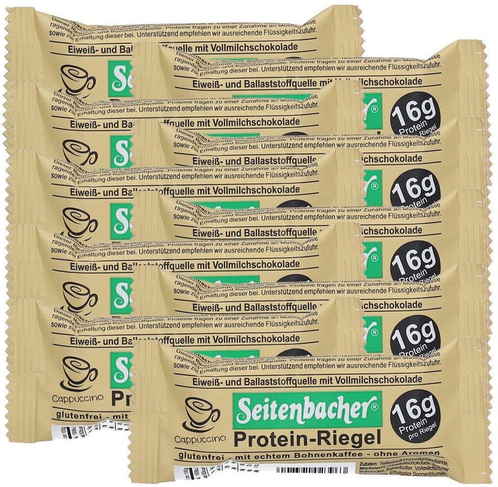 Seitenbacher Protein-Riegel, Cappuccino 10x60 g Riegel