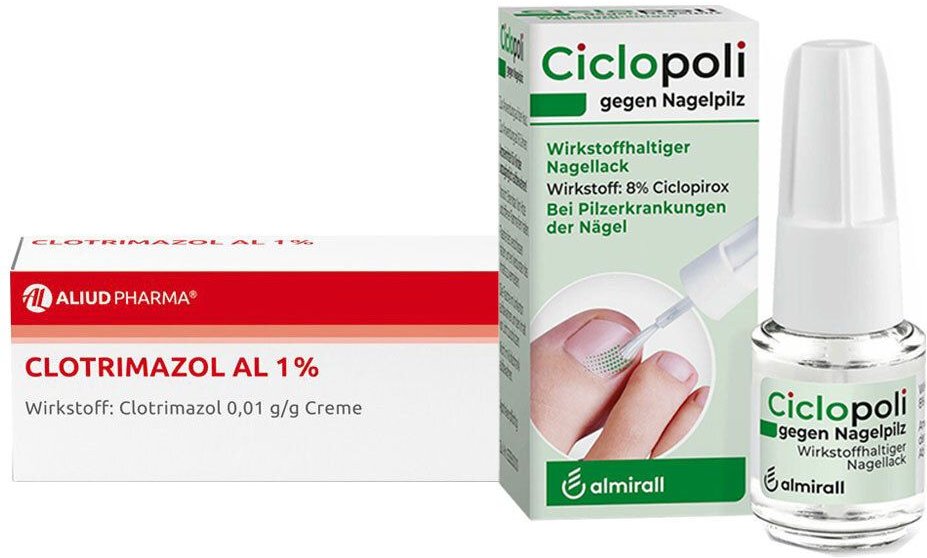 Ciclopoli gegen Nagelpilz + Clotrimazol AL 1% Creme 1 St Set
