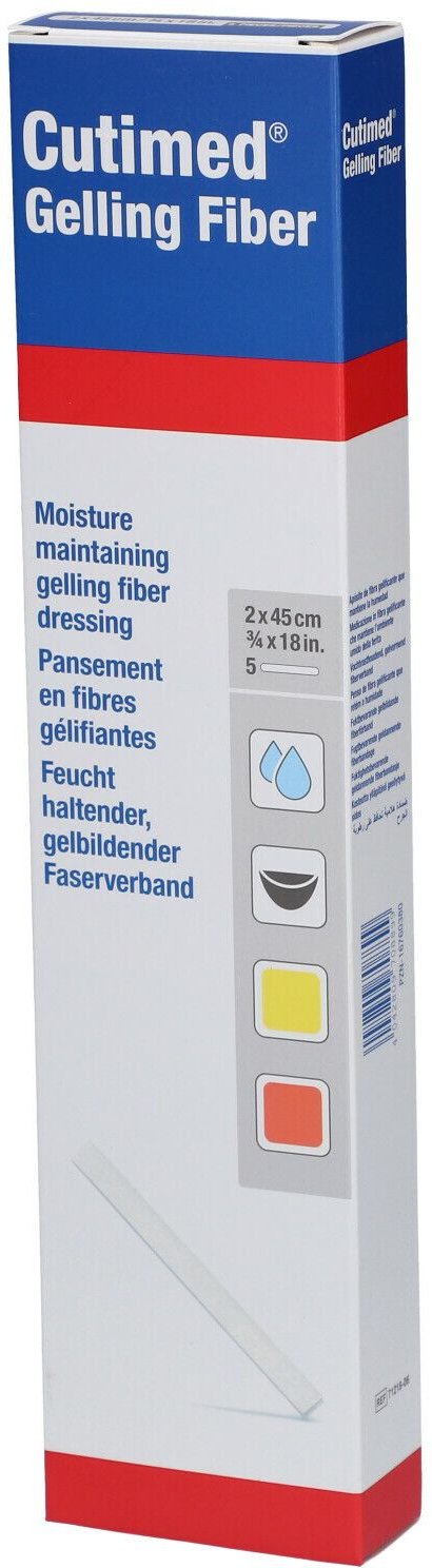 Thumbnail - Cutimed Gelling Fiber Tamp.2x45 cm Hydrofaserverb. 5 St Tamponaden