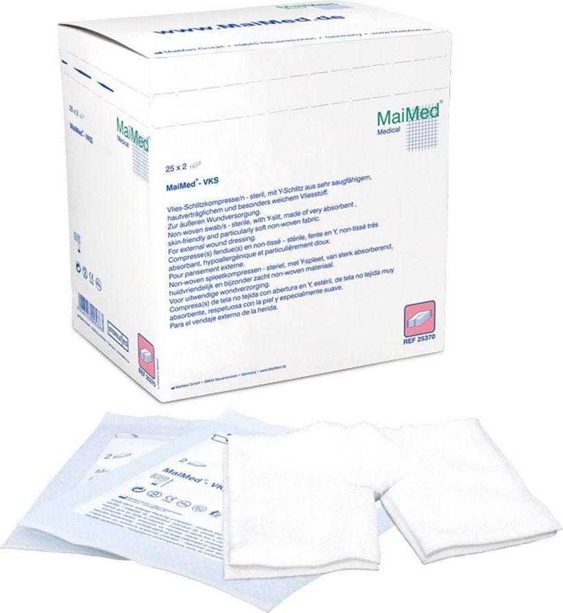 Schlitzkompressen 7,5x7,5 cm unsteril 8fach 100 St Kompressen