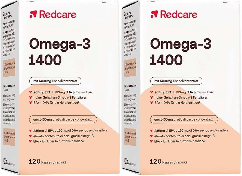 Redcare Omega-3 1400 Doppelpack 2x120 St Kapseln