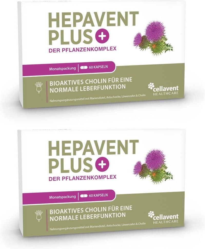 Hepavent Plus Leber Cholin Mariendis.Artisch.Kaps. 2x 2x60 St Kapseln
