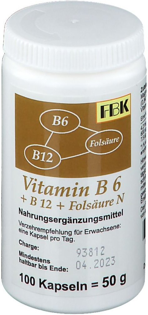 Vitamin B6+B12+Folsäure N Kapseln 100 St