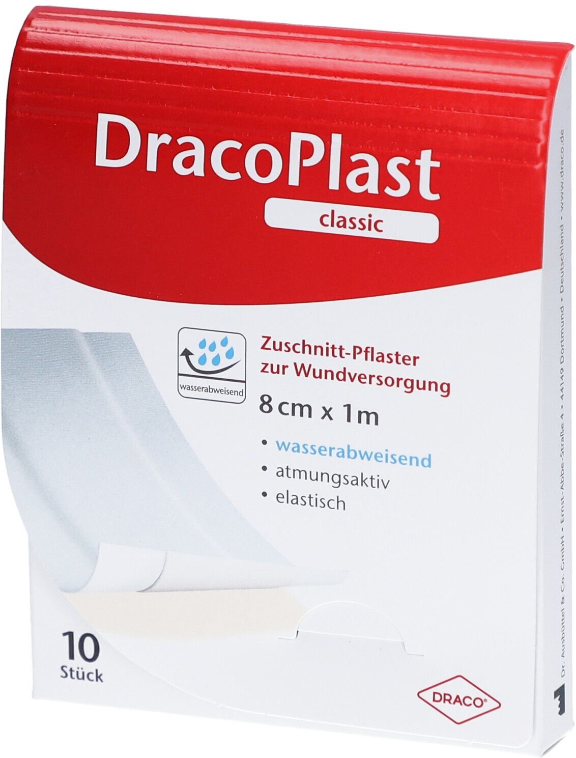 Dracoplast Classic Pflaster 8 cmx1 m weiß 1 St
