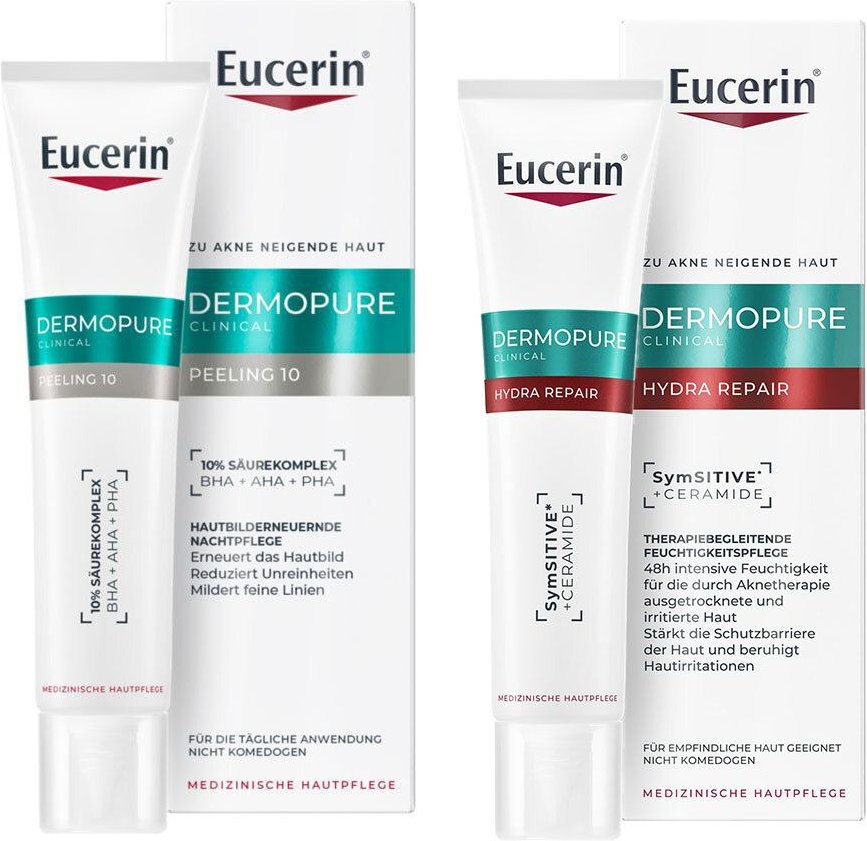 Eucerin Dermopure Clinical Peeling 10 – Nachtpflege + Hydra Rep 1 St Set