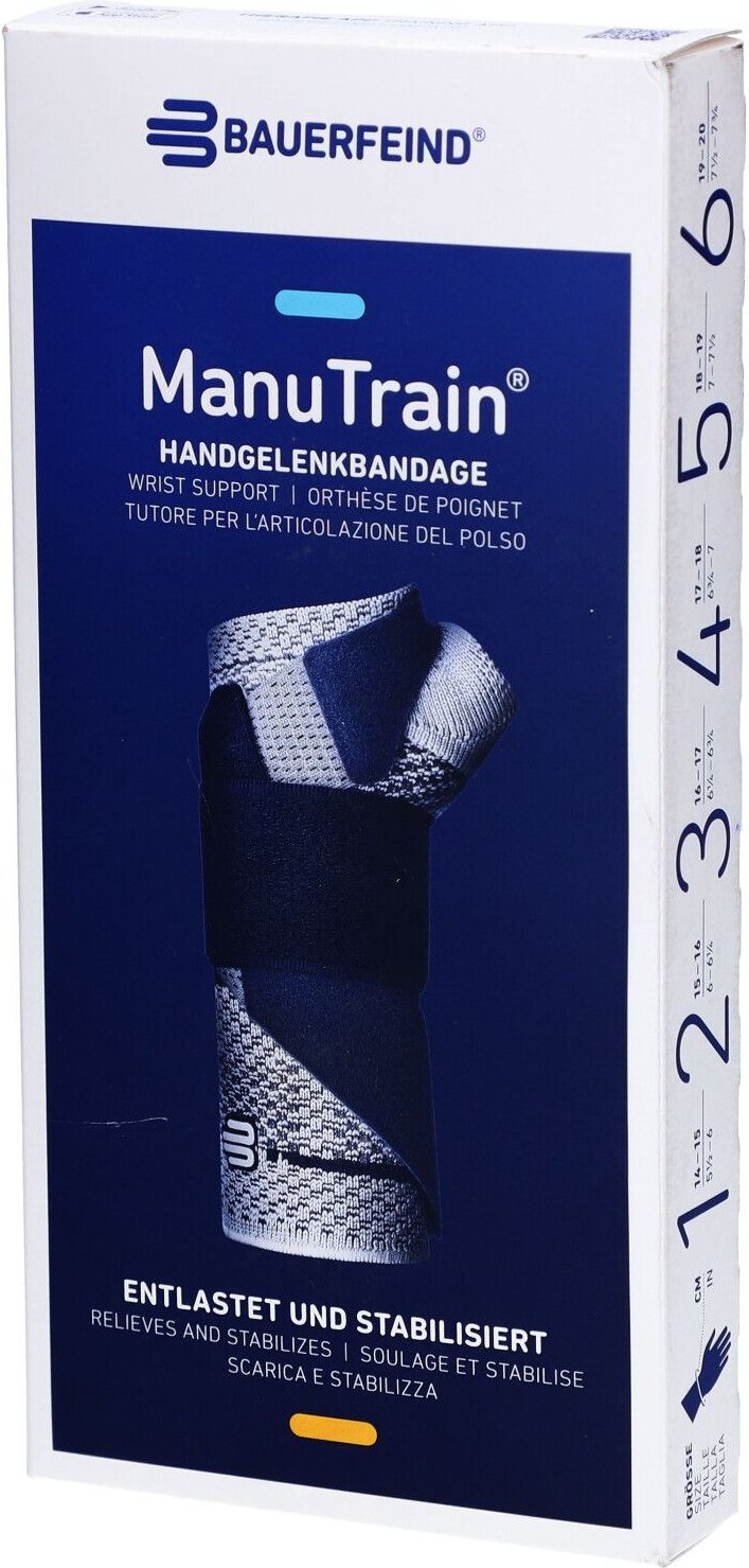 Manutrain Handgelenkbandage links Gr.3 schwarz 1 St Bandage(s)