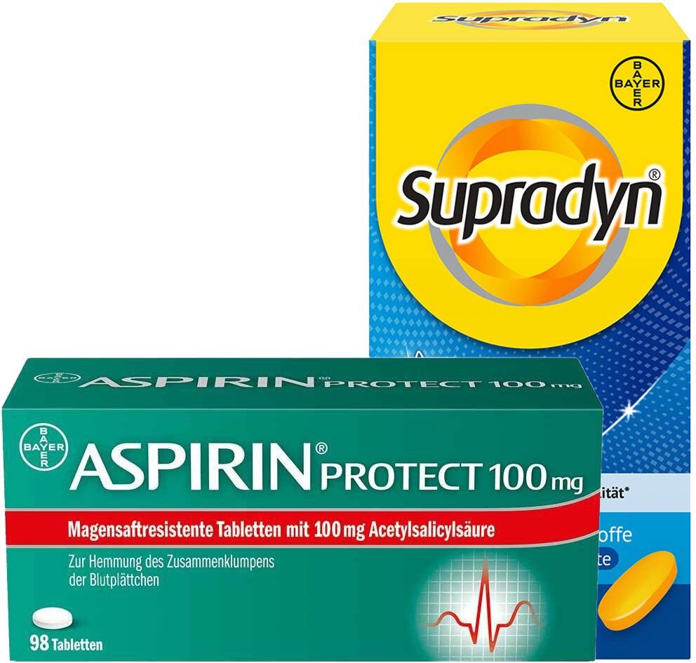 Aspirin Protect 100 mg Tabletten Supradyn Vital 50 Ginseng&Olive 90 Filmtabl 1 St Set