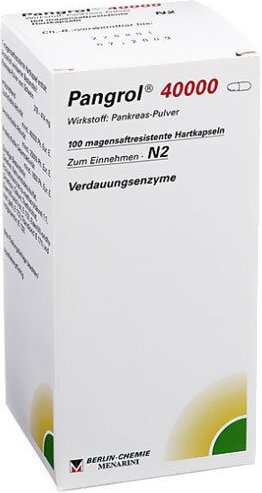 Pangrol 40.000 Hartkps.m.magensaftr.überz.Pell. 100 St Hartkapseln mit magensaftresistent überz. Pellets
