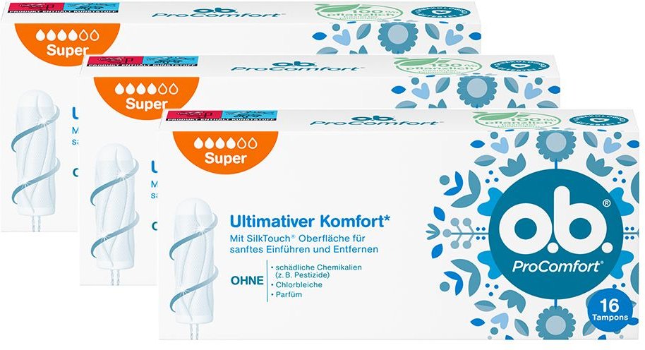 O.b. Tampons ProComfort super 3x16 St Tampon