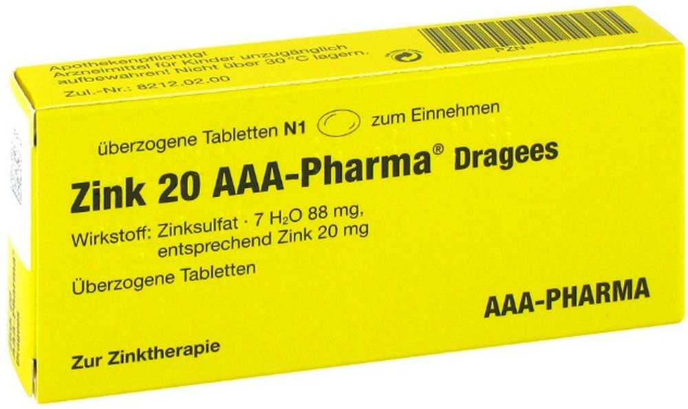 Zink 20 AAA Pharma Dragees