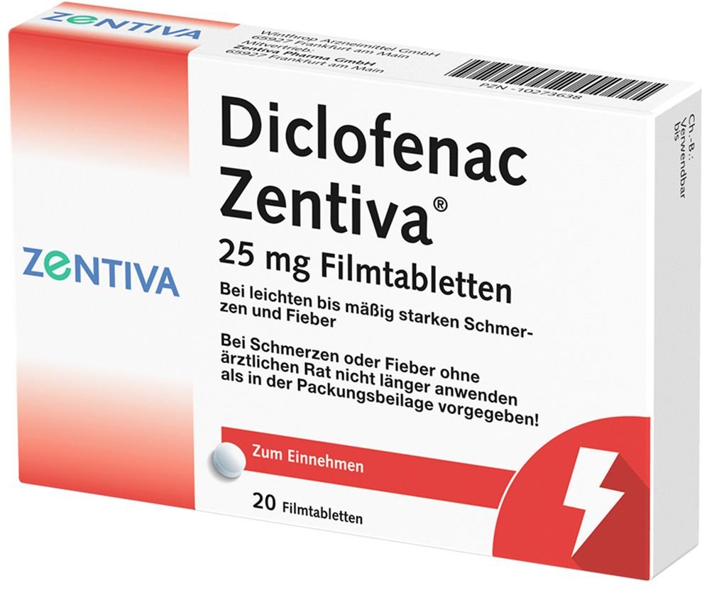 Diclofenac Zentiva 25 mg Filmtabletten 20 St