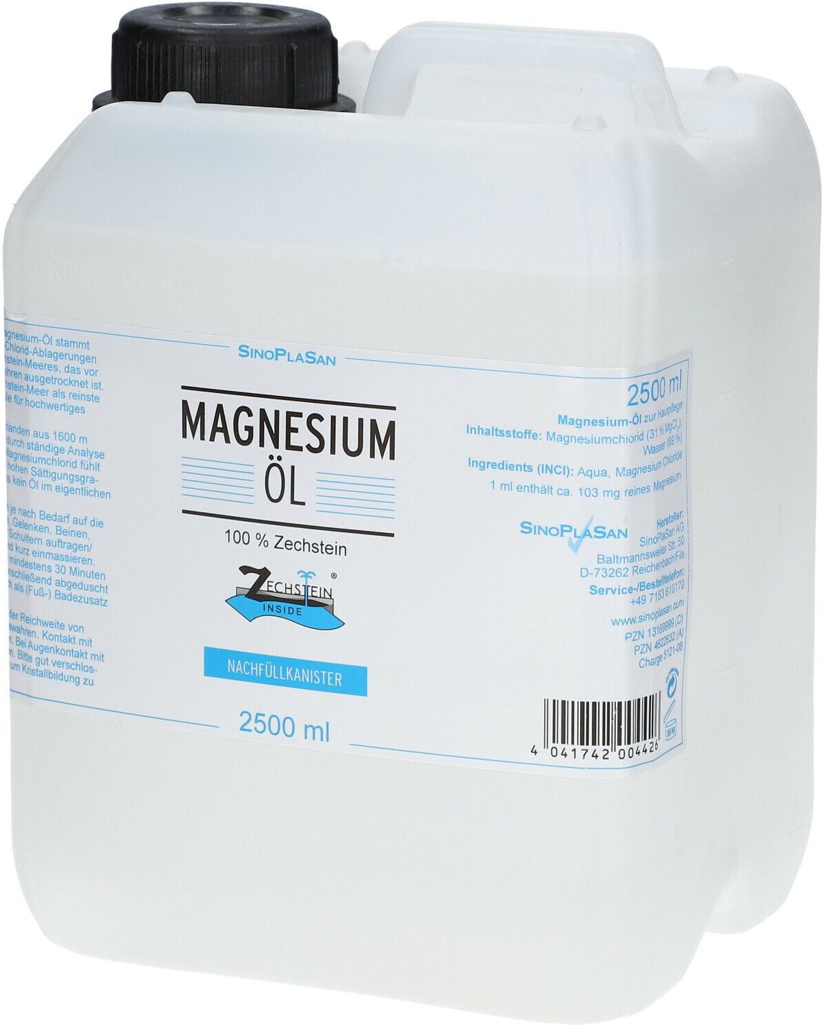Magnesiumöl 100% Zechstein 2500 ml Flüssigkeit