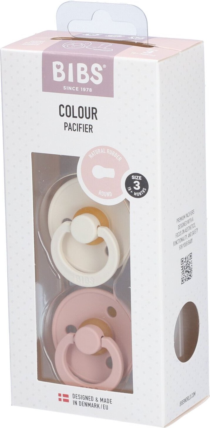 Bibs Fopspeen Ivory/Blush Duo 18m+ 2 St Sauger