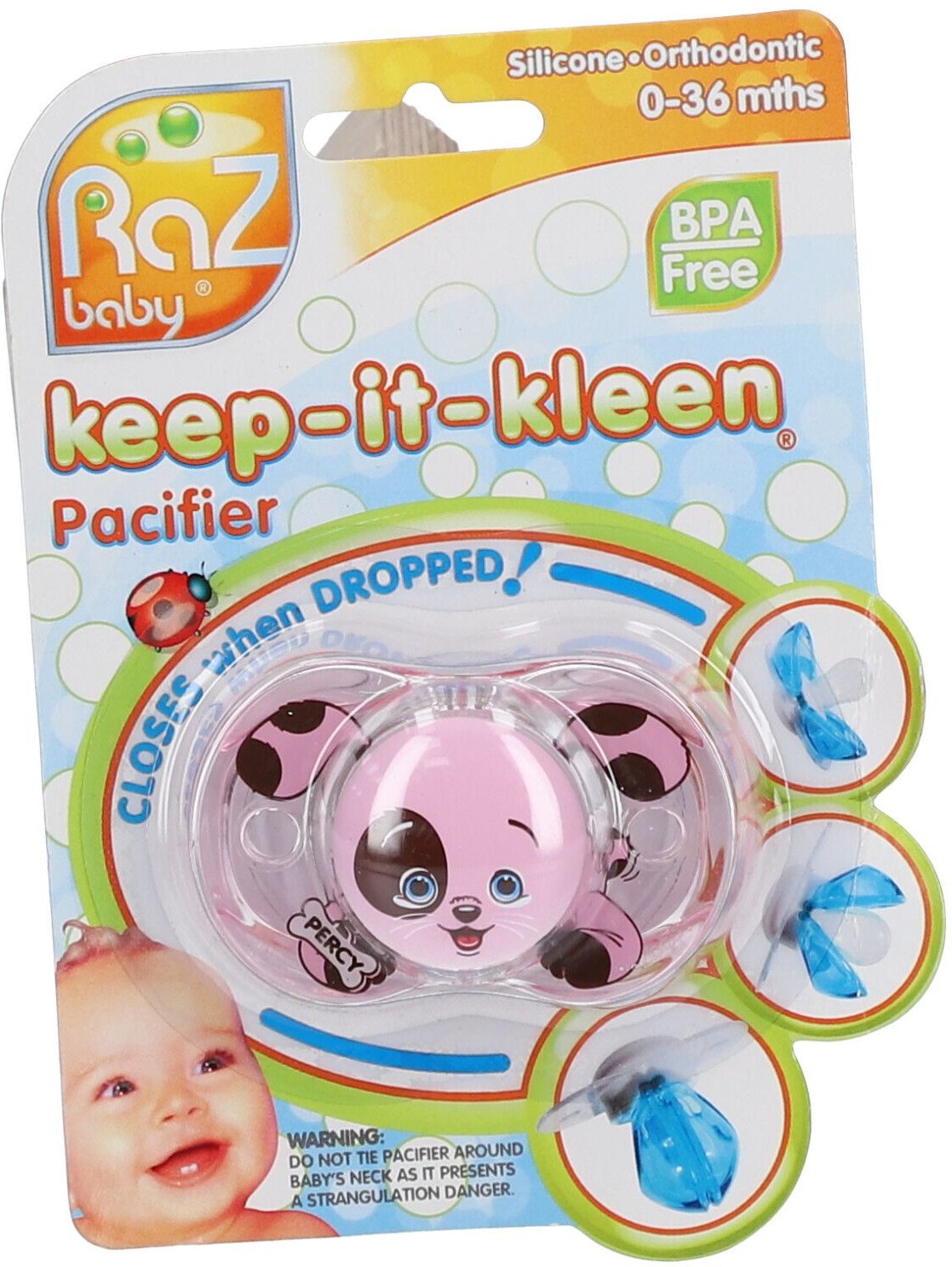 Raz Baby Fopspeen Pink Puppy 1 St Schnuller