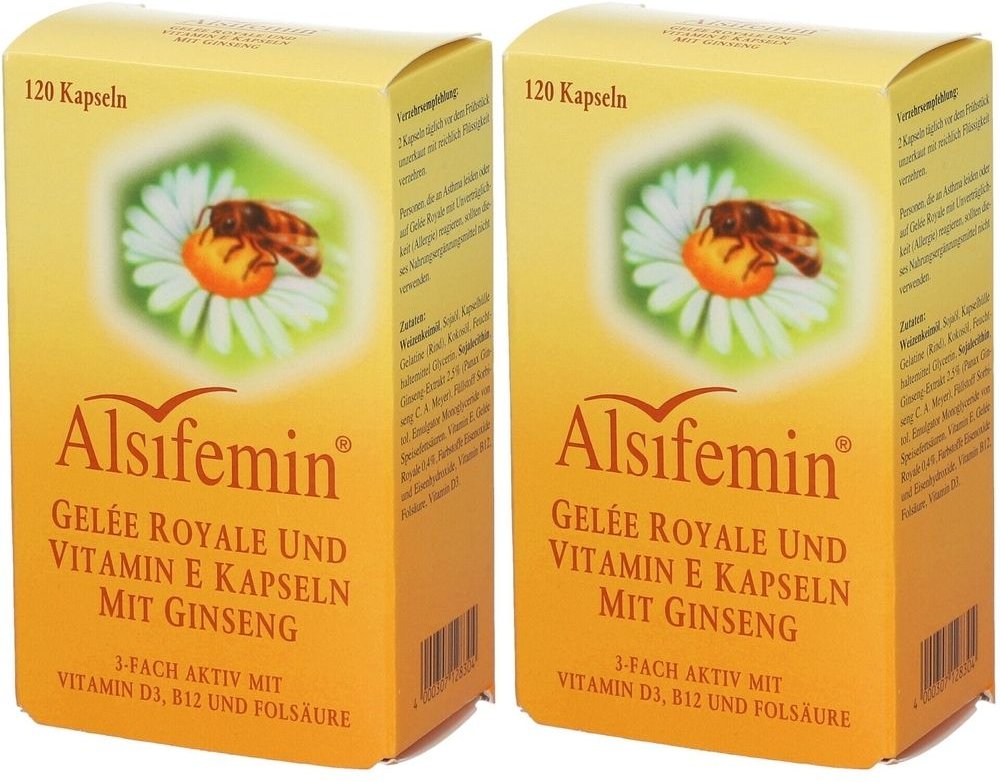 Alsifemin Gelee Royal+Vit.E m.Ginseng Kapseln 2x 2x120 St