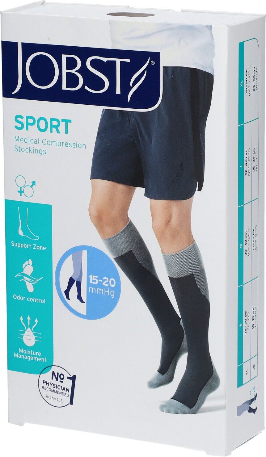 Jobst Sport Compressiekousen 15-20 AD Koninklijk Blauw Medium 7528981 1 St Strümpfe