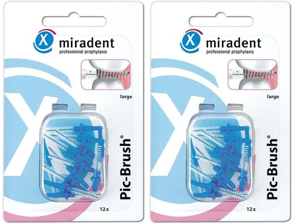 Miradent Picbeb Larg Bla12 x2 2x12 St Zahnbürste