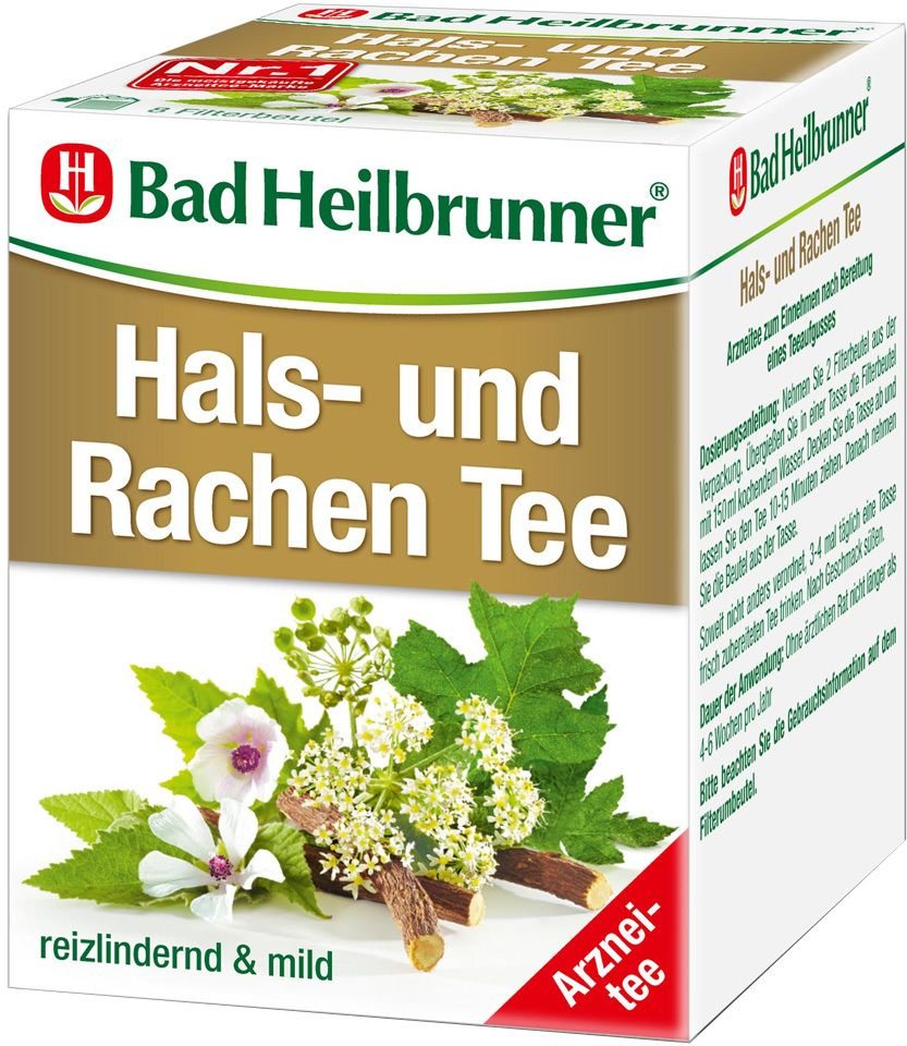 BAD Heilbrunner Hals- und Rachen Tee Filterbeutel 8x1,75 g