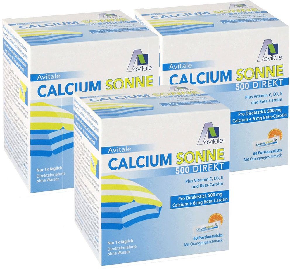 Calcium Sonne 500 Direkt 3er-Pack 3x60 St Pulver