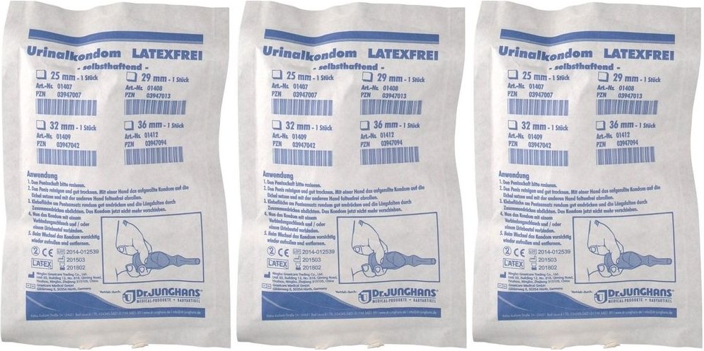 Urinalkondom LAT Fr32Mm SH x3 3x1 St Kondome