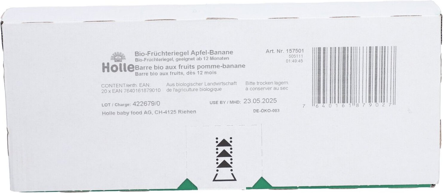 Holle Früchte Riegel Apfel Banane Bio 20 x 25 g 20x25