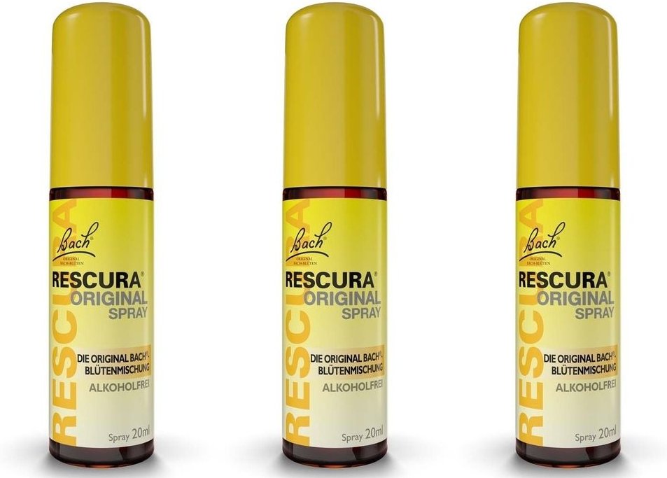 Bachblüten Original Rescura Spray alkoholfrei 3x 3x20 ml