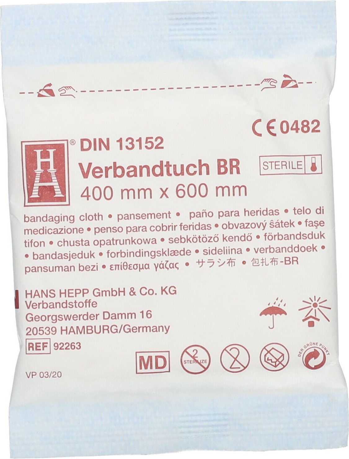 Brandwunden Verbandtuch 40x60cm steril 1 St Verband