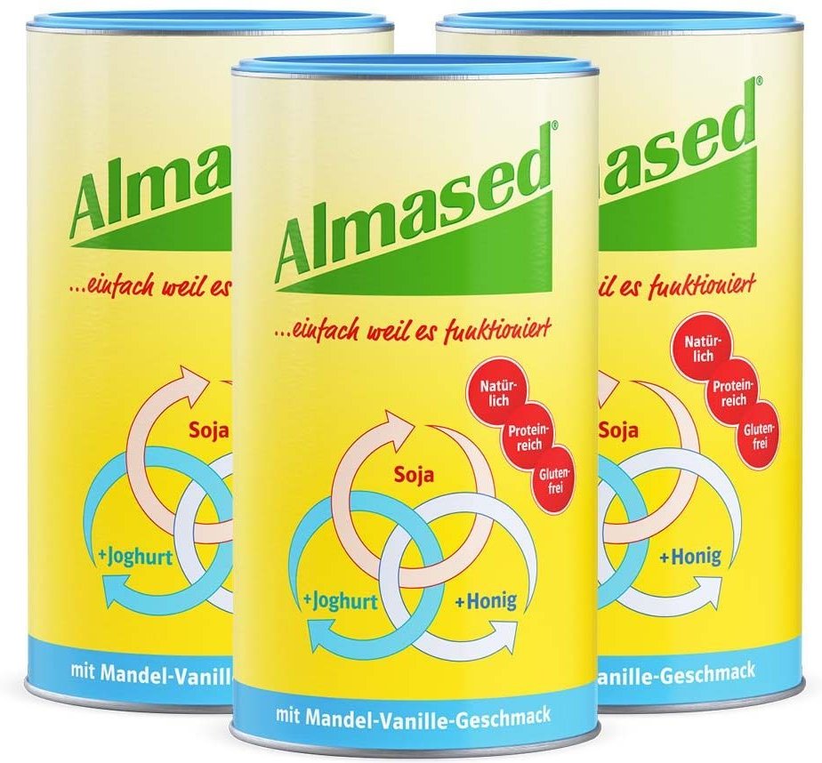 3x Almased Vitalkost Mandel-Vanille Pulver 3x500 g