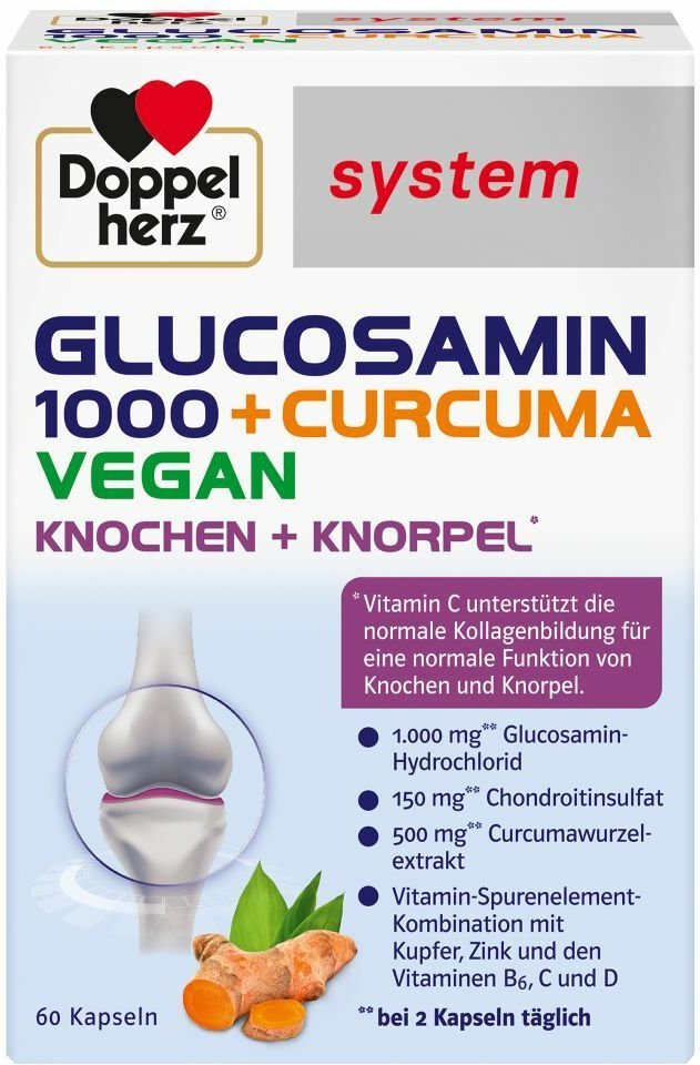 Doppelherz Glucosamin 1000 + Curcuma vegan syst.Kapseln