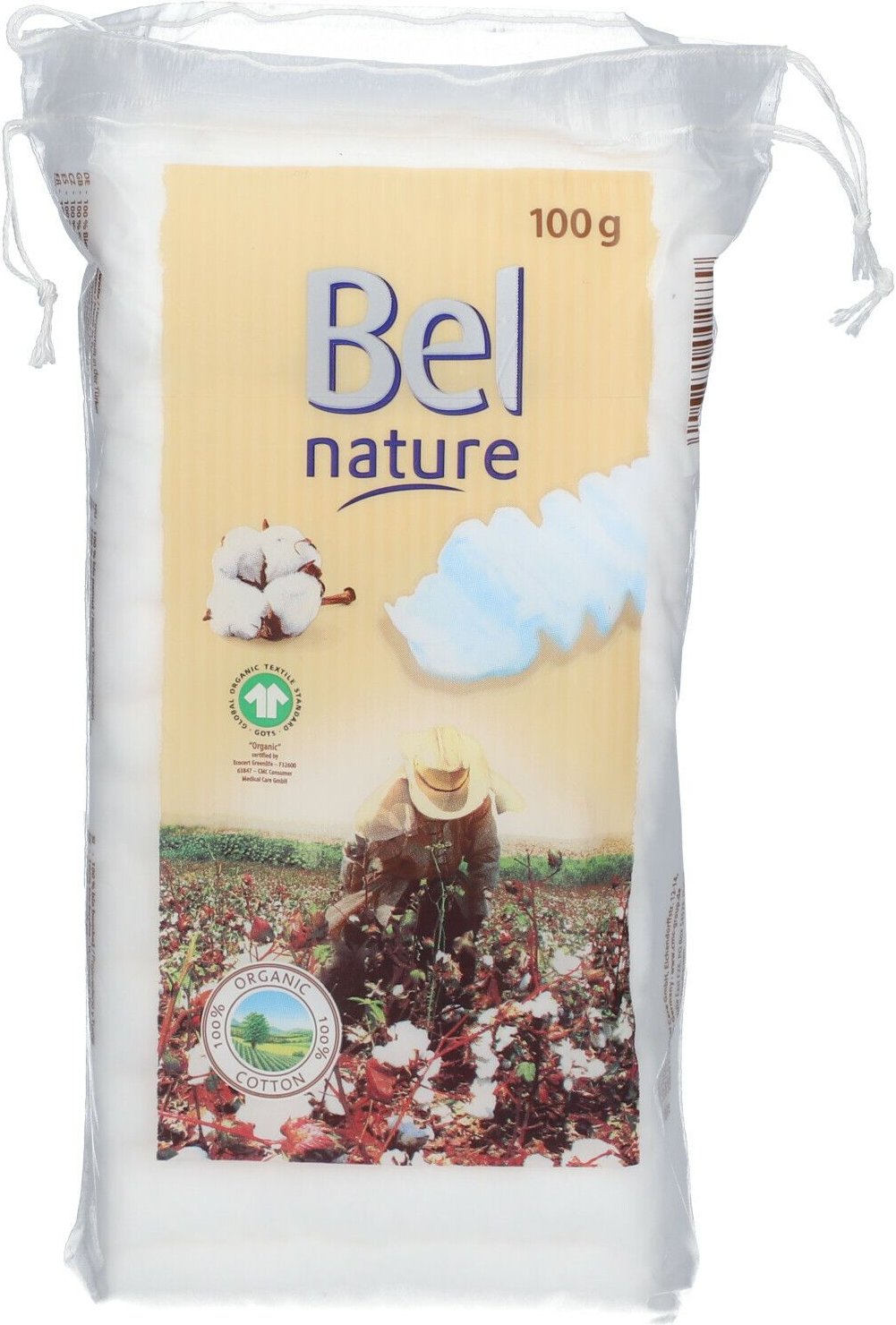 BEL Nature Lagenwatte Bio-Baumwolle 100 g Watte