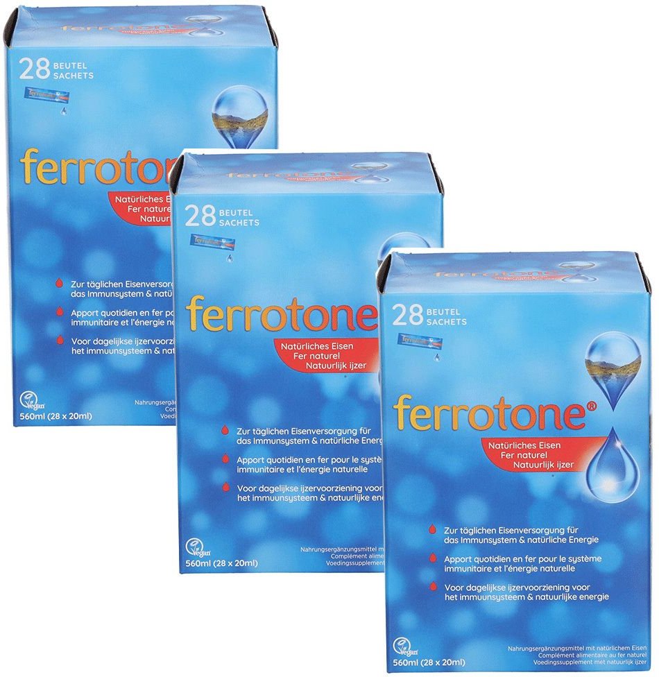Ferrotone Natuerl Eisen 3er-Pack 3x28x20 ml Beutel