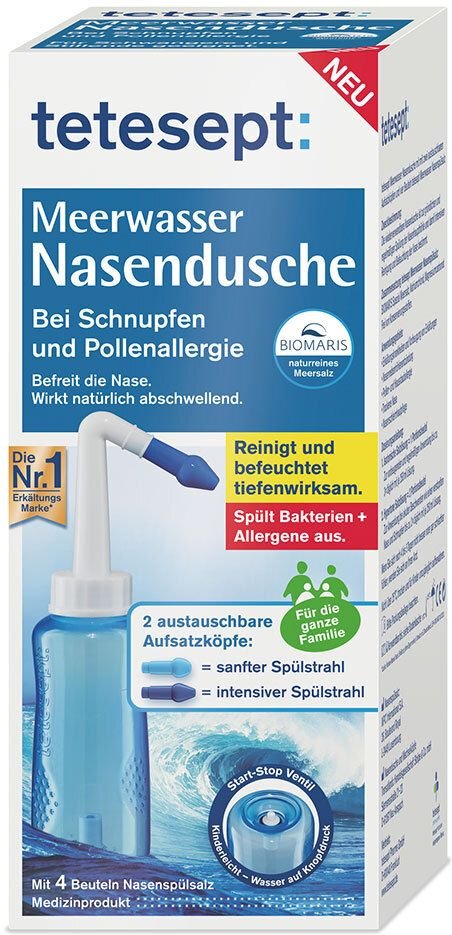 Tetesept Meerwasser Nasendusche 1 St Kombipackung