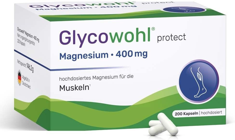 Glycowohl Magnesium 400 mg hochdosiert vegan Kaps. 200 St Kapseln