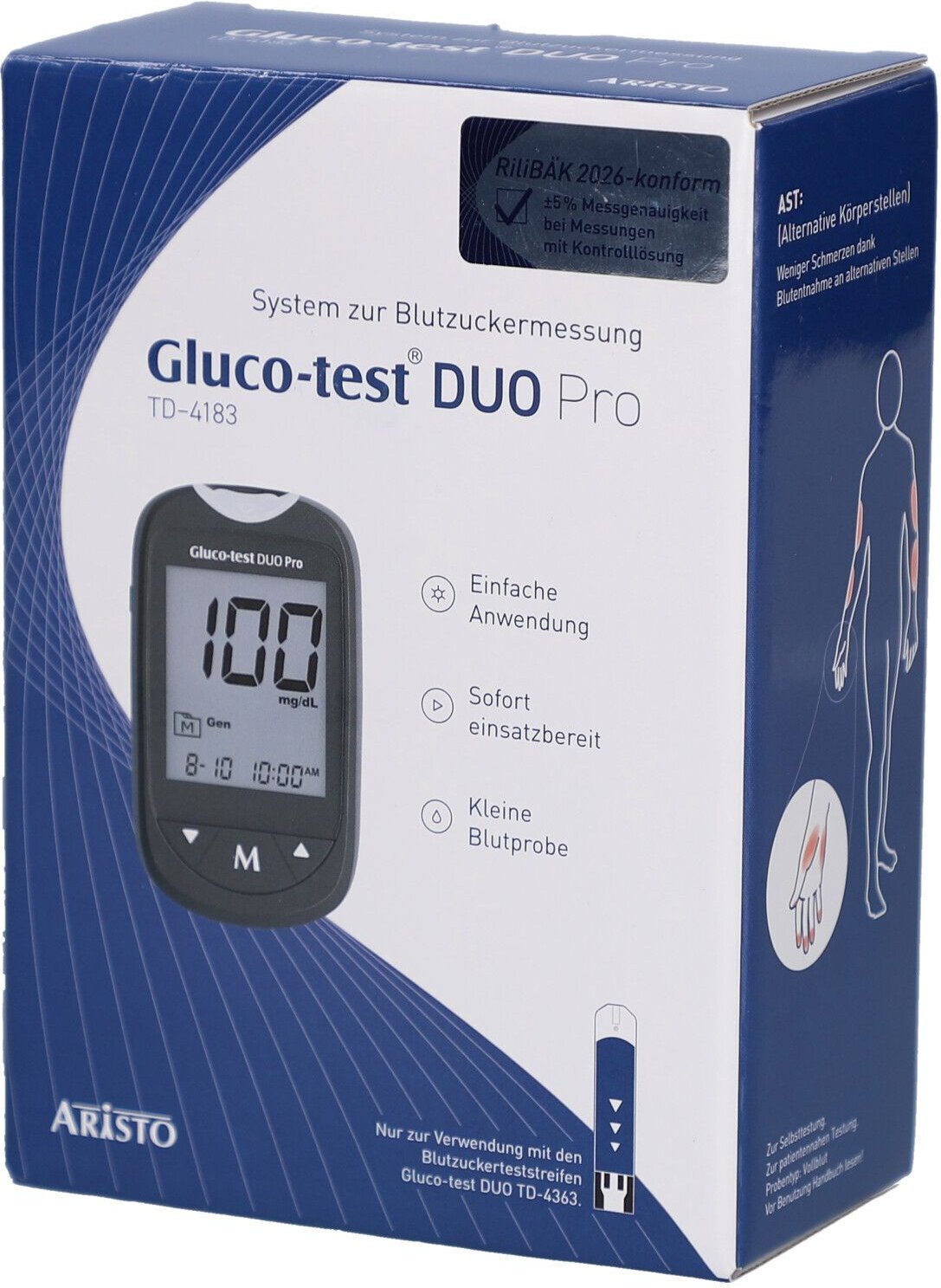Gluco Test DUO Pro Set Blutzuckermessgerät mg/dl 1 St Gerät