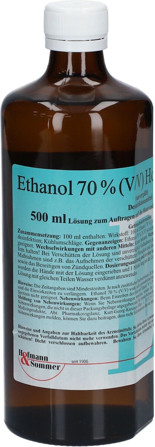 Ethanol 70% V/V Hofmann's 500 ml Lösung
