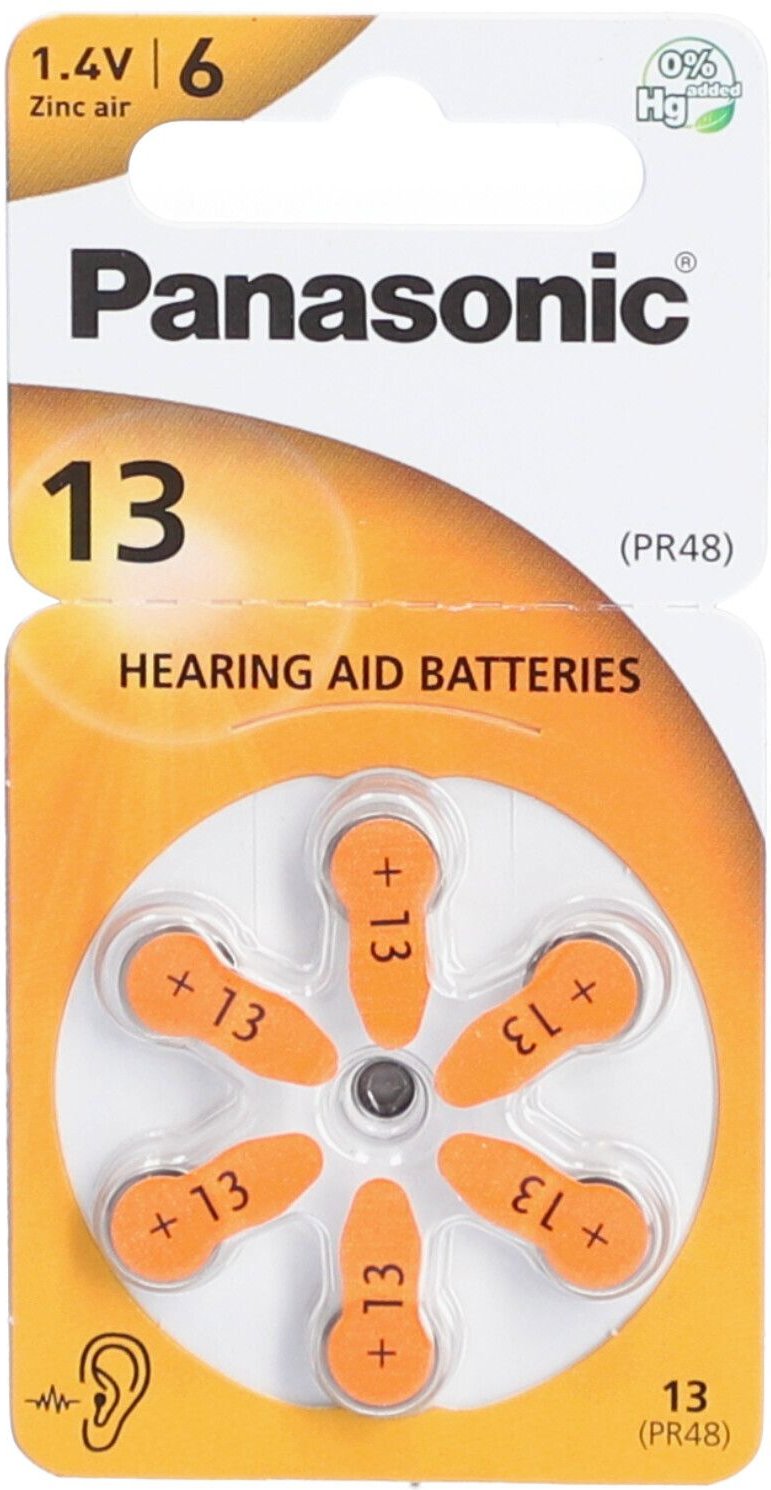 Batterien f.Hörgeräte Panasonic Pr13 6 St