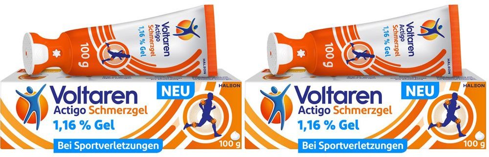 Voltaren Actigo Schmerzgel mit 1% Diclofenac Doppelpack 2x100 g Gel