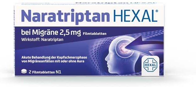 Naratriptan Hexal bei Migräne 2,5 mg Filmtabletten 2 St