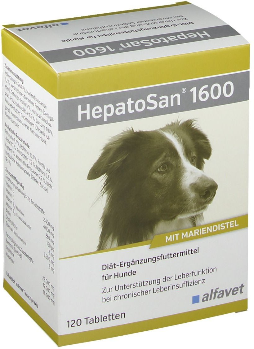 Hepatosan 1600 Diät-Erg.Futterm.Tab.f.Hunde 120 St Tabletten