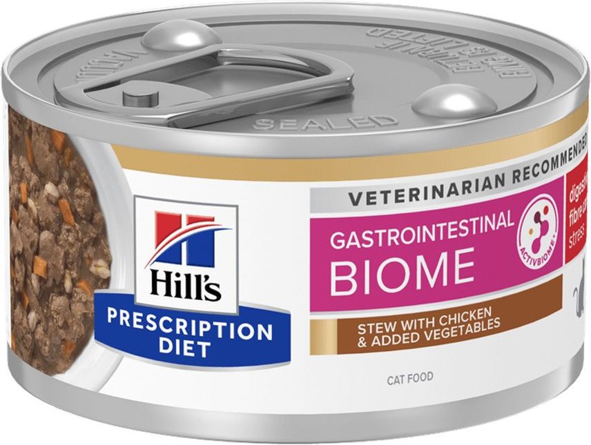 Hill's Prescription Diet Gastrointestinal Biome Stress Ragout mit Huhn und zugefügtem Gemü 24x82 g Futter