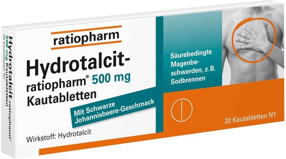 Thumbnail - HYDROTALCIT-ratiopharm 500 mg Kautabletten 20 St