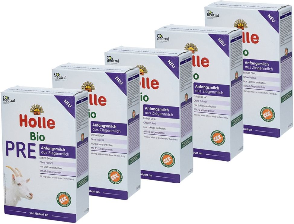 Holle Bio Anfangsmilch PRE aus Ziegenmilch Pulver 5-er Set 5x400 g