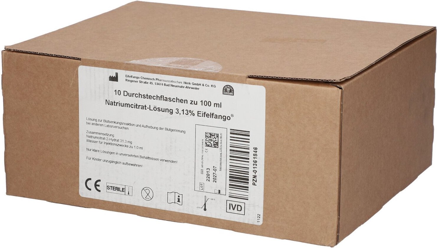 NATRIUMCITRAT-Lösung 3,13% Eifelfango 10x100 ml Lösung