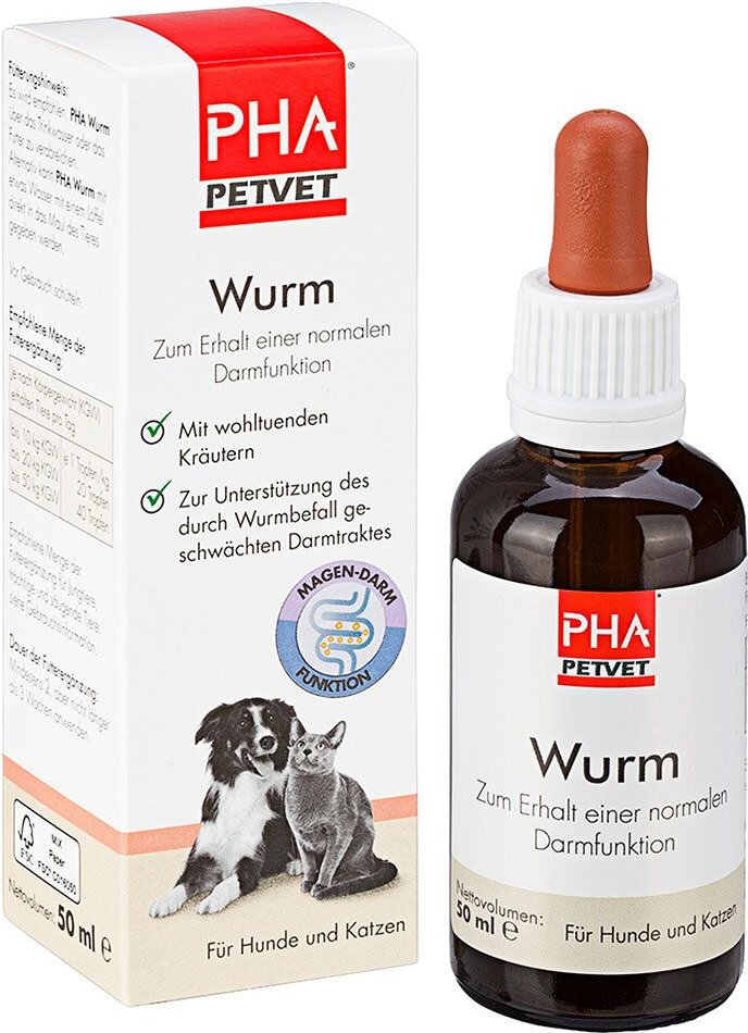 PHA Wurm Tropfen f.Hunde/Katzen 50 ml