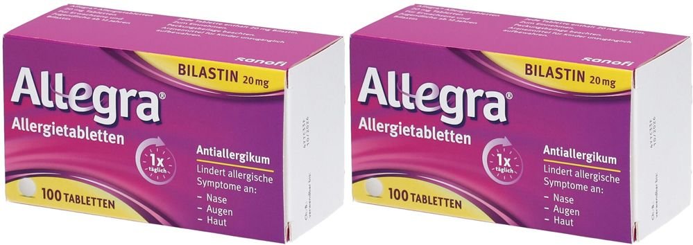 Allegra Allergietabletten 20 mg Tabletten Doppelpack 2x100 St