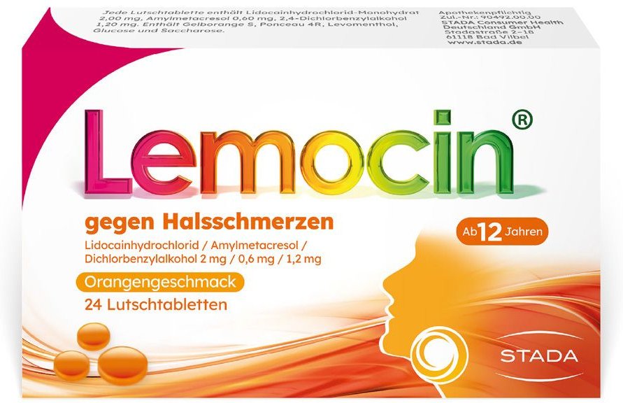 Lemocin gegen Halsschmerzen Orangengeschmack
