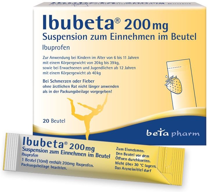 Ibubeta 200 mg Suspension zum Einnehmen im Beutel